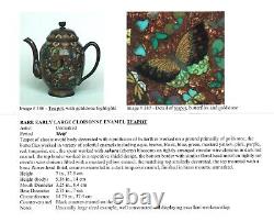 Tall Early Japanese Cloisonne Enamel Teapot Butterflies! Pictured In Book