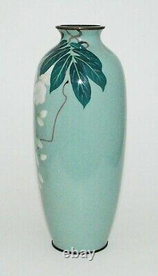 Tall and Slender Wireless Musen Cloisonne Enamel Vase Signed by Artist PIB