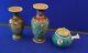 Three Pieces Of Japanese Cloisonne Earthenware Vases -jug Circa Late 19th C