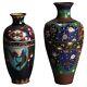 Two Antique Japanese Cloisonne Enameled Vases C1920