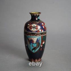 Two Antique Japanese Cloisonne Enameled Vases C1920