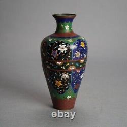 Two Antique Japanese Cloisonne Enameled Vases C1920