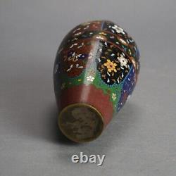 Two Antique Japanese Cloisonne Enameled Vases C1920