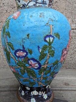 Unusual Antique Japanese Cloisonne Vase Rough Unfinished Process Example Japan