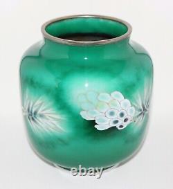 Unusual Form Japanese Cloisonne Enamel Vase Marked Shobido PIB