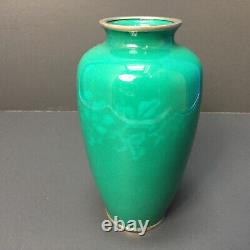 VTG Ando Emerald Green Floral Wireless Japanese Cloisonne' Vase