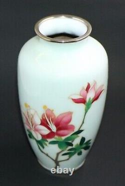 Vibrant Japanese Cloisonne Enamel Vase Signed by Sato Mint Condition