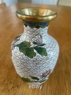 Vintage 20th Century Japanese Rare Enamel Original Cloisonné vase with flowers