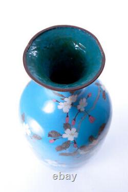 Vintage 20th Japan Large vase Cloisonne with the image of eagle and sakura 60 cm