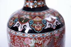 Vintage 20th Original Japanese CLOISONNE Large Pair vases 37 cm