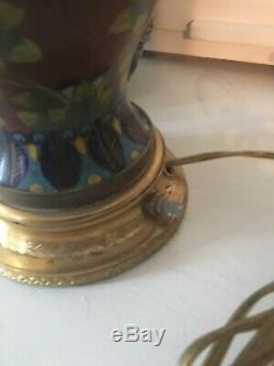 Vintage CHINESE CLOISONNE VASE LAMP ASIAN-ORIENTAL-PORCELAIN-JAPANESE