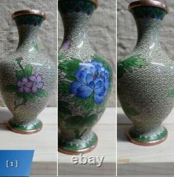 Vintage Cloisonne Vase Mixed Lot of Chinese and Japanese