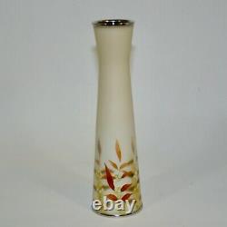 Vintage Enamel and silver wired cloisonne small vase with Paulownia box