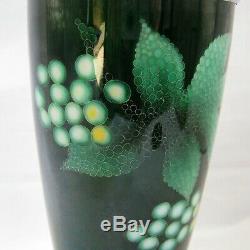 Vintage Japanese Ando Cloisonne wired Grape pattern Vase