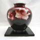 Vintage Japanese Ando Cloisonne Wired Rose Design Globular Vase