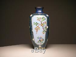 Vintage Japanese Inaba Silver Wire Cloisonne Vase Four Seasons No Autumn Bird