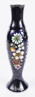 Vintage Japanese Moriage Cloisonne Ginbari Bud Vase