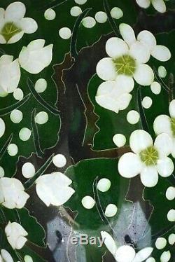 Vintage Japanese Plique a Jour Cloisonne Enamel Shippo Vase Plum Blossom Flower