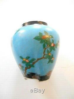 Vintage Japanese Totai Shippo Cloisonne on ceramic vase 19th century