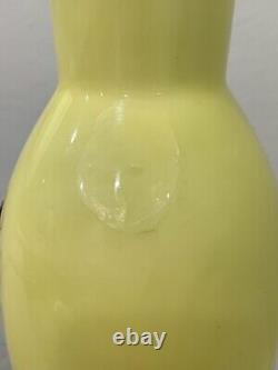 Vintage Possibly Antique Japanese Signed Ando Cloisonne Yellow Vase Applied Dec