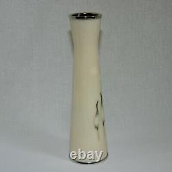 Vintage Tamura Yukio cloisonne wired small Vase 2cranes design with Paulownia b