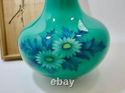 Vintage wired Tamura cloisonne large vase beautiful flower design