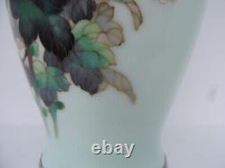 Vtg 10 Signed Ando Japanese Cladon Cloisonne Enamel Chrysanthemum Cosmos Vase