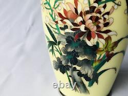 Y4482 FLOWER VASE Cloisonne signed box Japan ikebana antique interior home decor