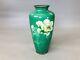 Y5838 Vase Cloisonne Green Flower Pattern Japan Ikebana Antique Interior Decor