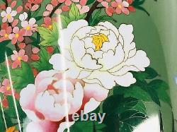 Y6932 FLOWER VASE Cloisonne large signed box Japan ikebana floral arrangement