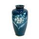 Yukio Tamura Japanese Cloisonne Vase 9.5 Inch Blue Hydrangeas