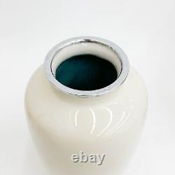 Yukio Tamura Japanese Cloisonne Vase White Purple Clematis